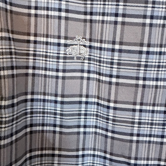 Brooks Brothers Brown Blue Checkered Shirt 100% American Supima Cotton Med - Picture 4 of 9